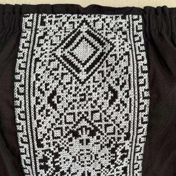 Ramy Brook NWT Jaycee Black Strapless Embroidered Cotton Ruffle Mini Dress L & S - Picture 6 of 16